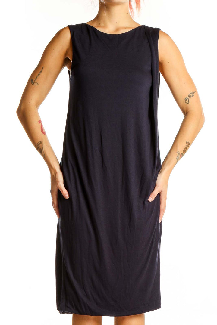 Navy Blue Sleeveless Day Dress