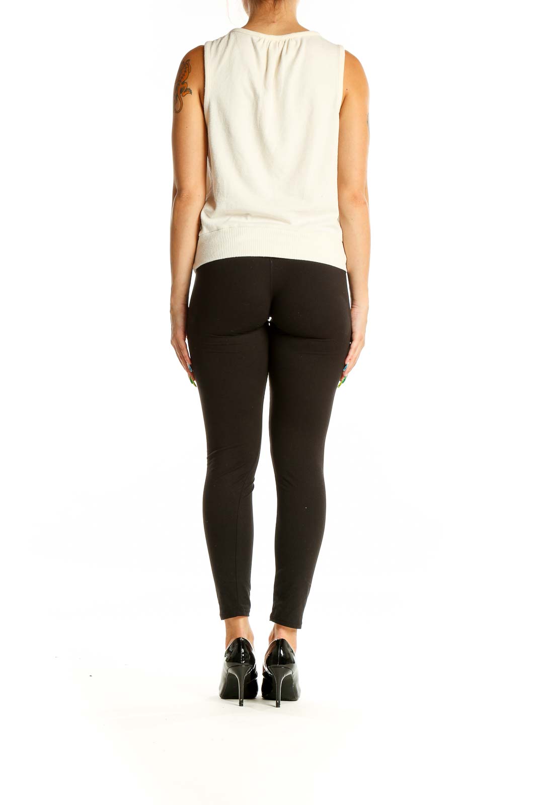 Back view of white sleeveless tank top from Gap