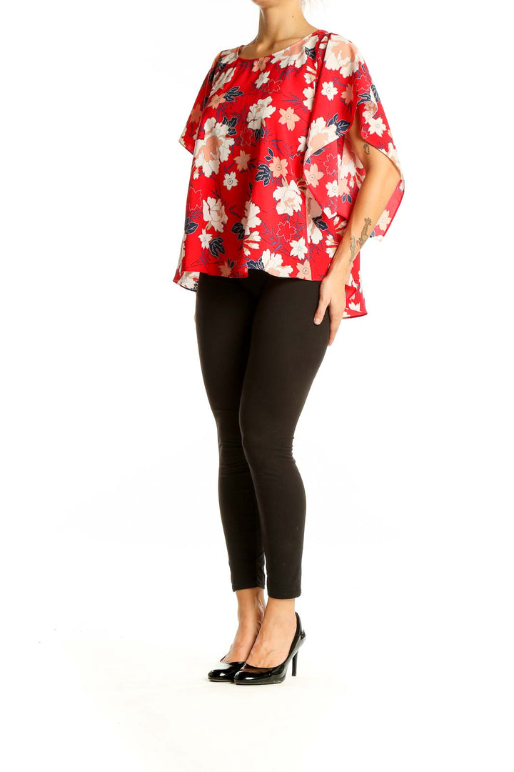 Red Floral Top