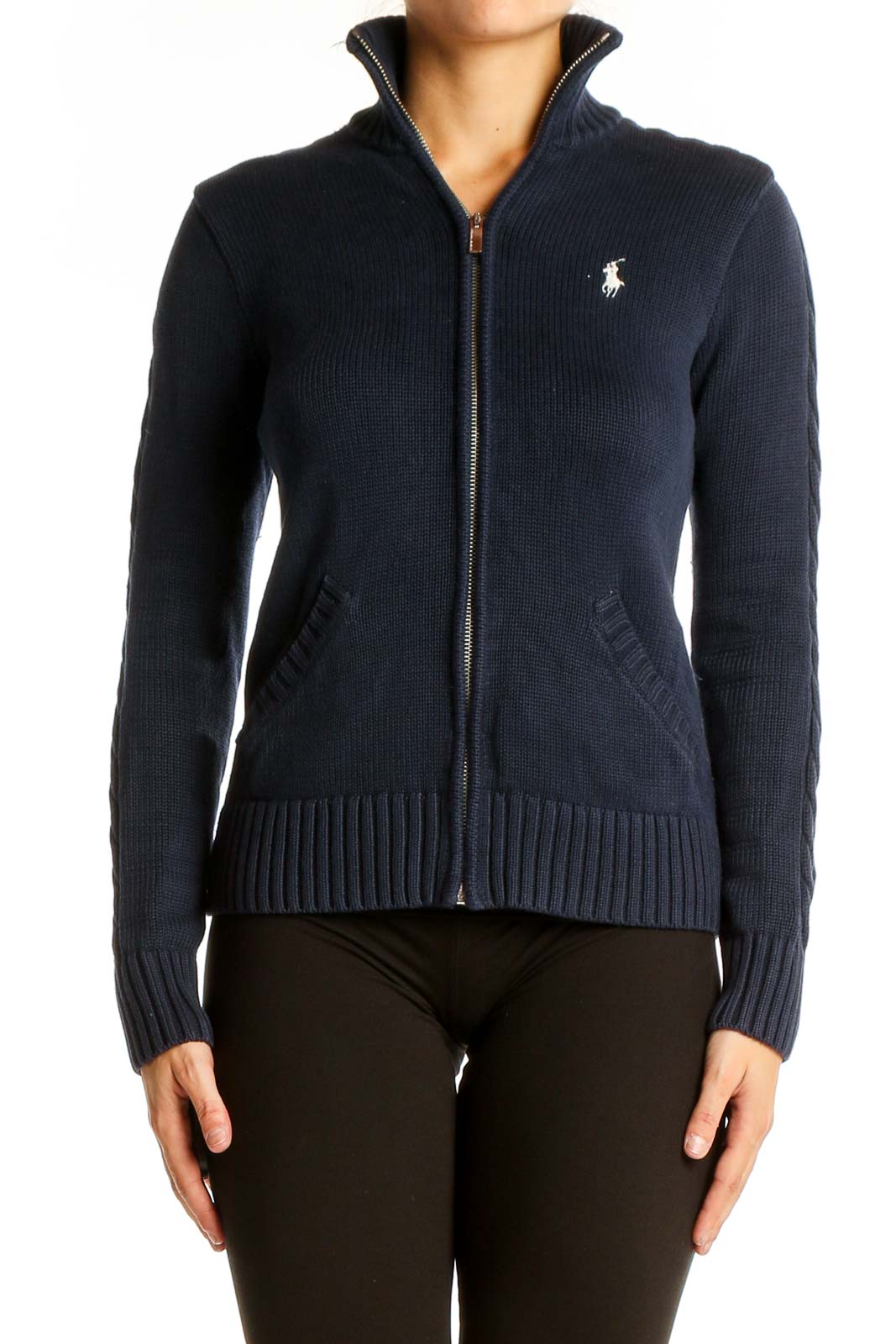 Ralph Lauren medium french navy zip up shops sweater