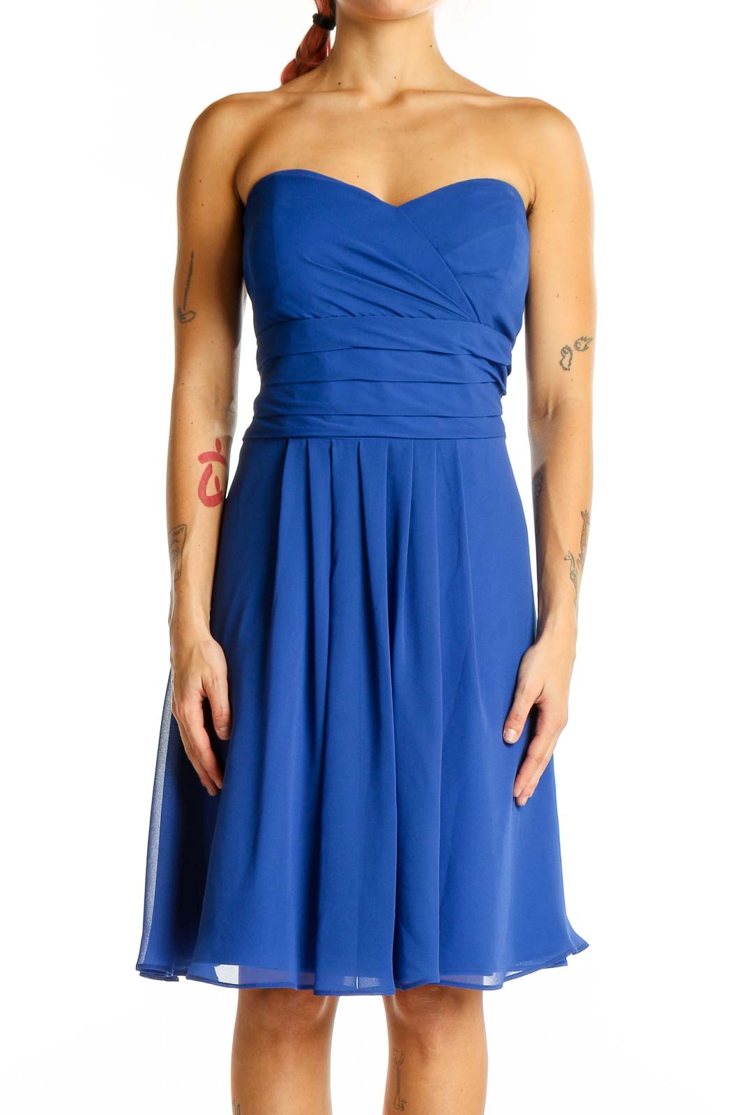 Royal Blue Strapless Chiffon Cocktail Dress | Bill Levkoff SilkRoll Royal Blue Strapless Chiffon Cocktail Dress | Bill Levkoff SilkRoll