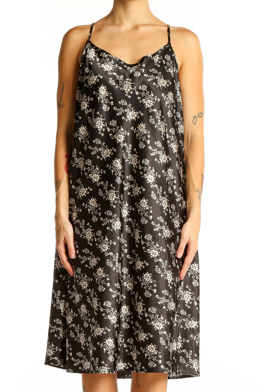 green emerald velvet dress SilkRoll Black Floral Print Slip Dress