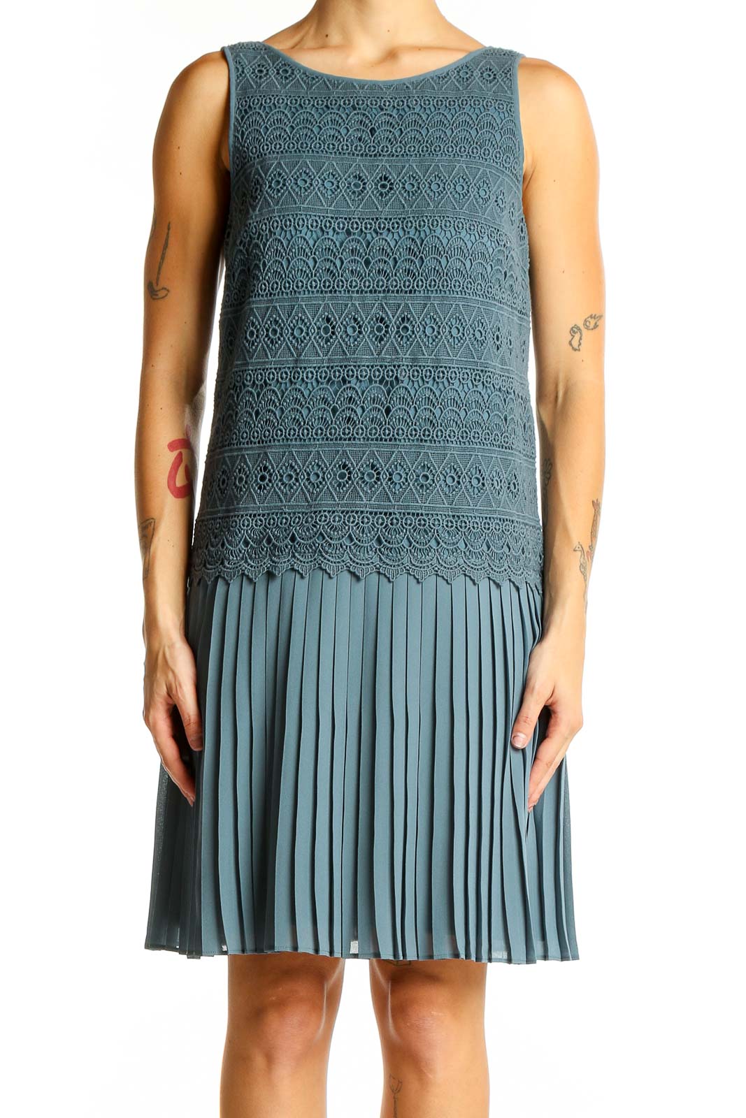 Teal Lace Pleated Cocktail Dress | Ann Taylor LOFT Petites SilkRoll Teal Lace Pleated Cocktail Dress | Ann Taylor LOFT Petites SilkRoll