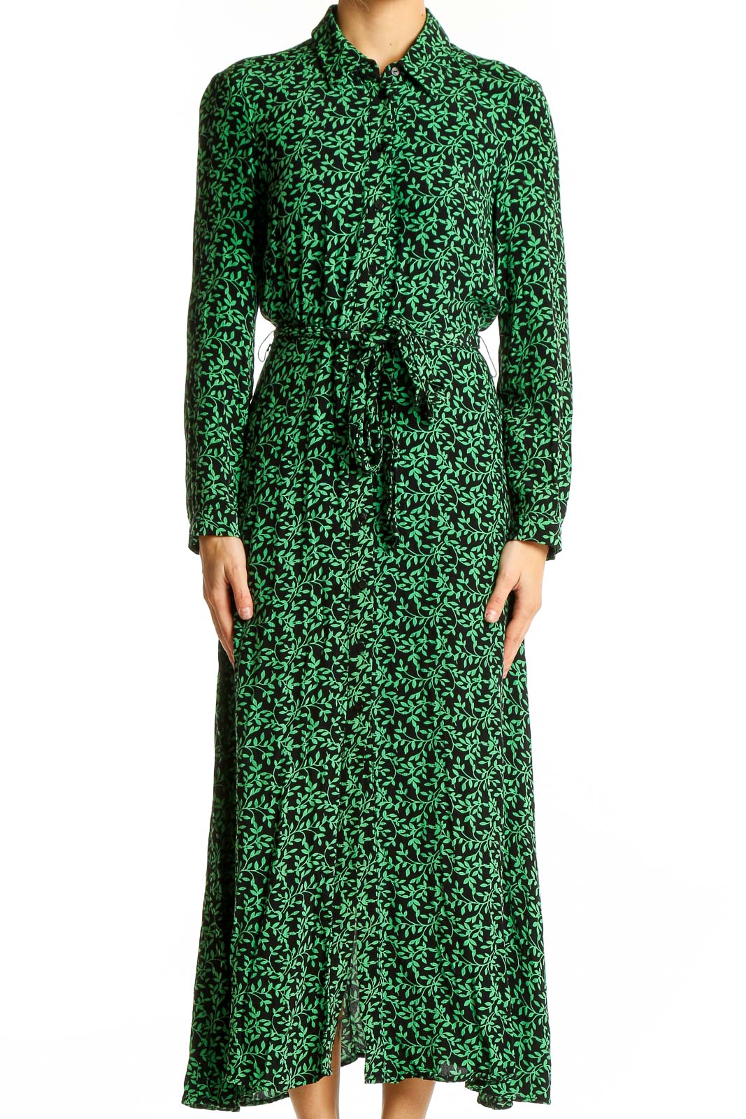 Green Floral Print Viscose Maxi Dress Zara – SilkRoll