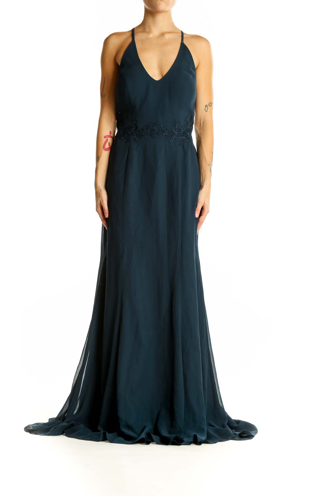 Navy Elegant Floral Lace Maxi Dress Navy Elegant Floral Lace Maxi Dress