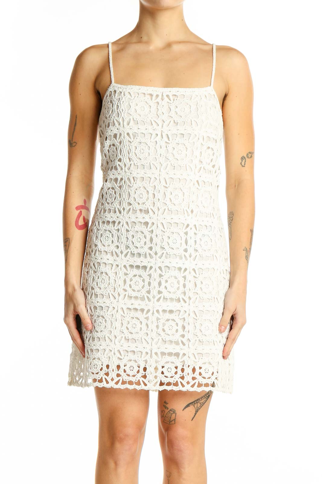 Zara White Crochet Lace Mini Dress - Summer Essential – SilkRoll