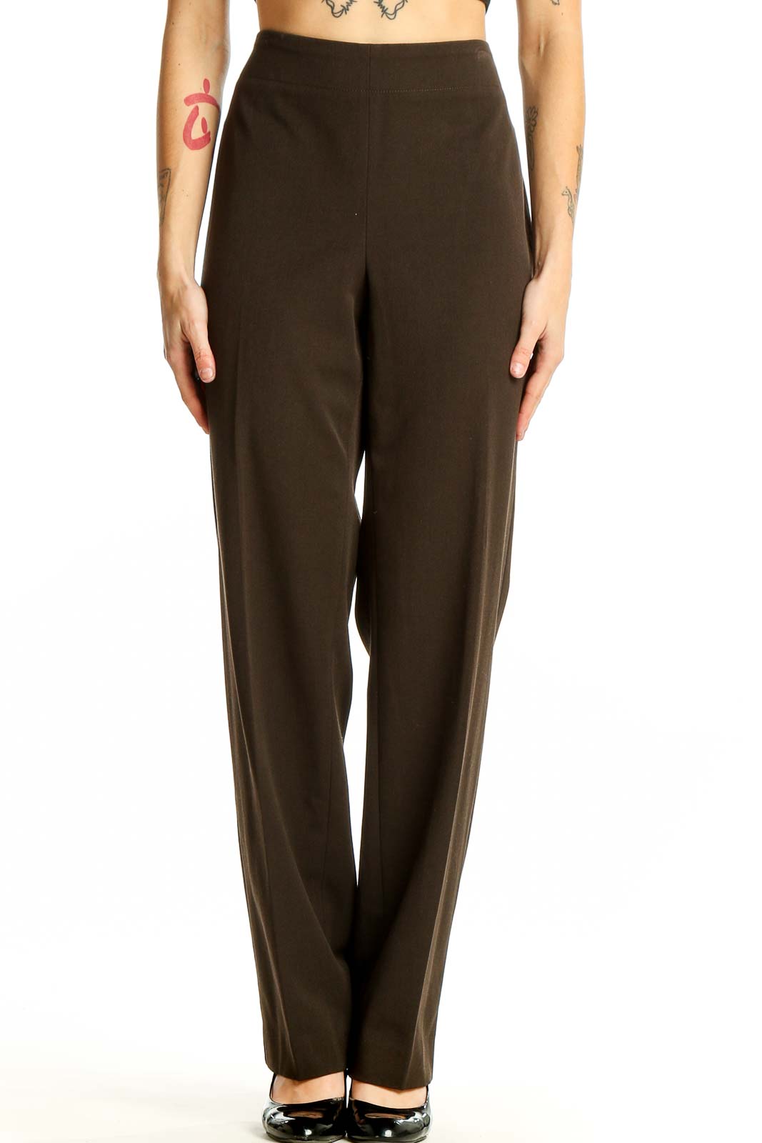 Talbots Brown Wide-Leg Dress Pants - Elegant Professional Wear SilkRoll Talbots Brown Wide-Leg Dress Pants - Elegant Professional Wear SilkRoll