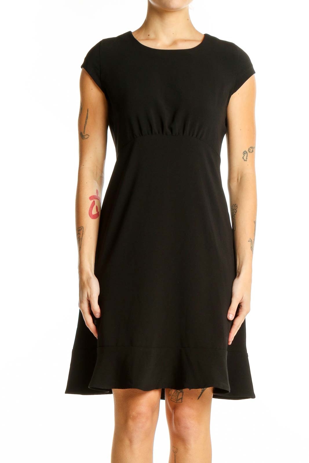 Black Cap Sleeve Empire Waist Dress | Banana Republic SilkRoll Black Cap Sleeve Empire Waist Dress | Banana Republic SilkRoll