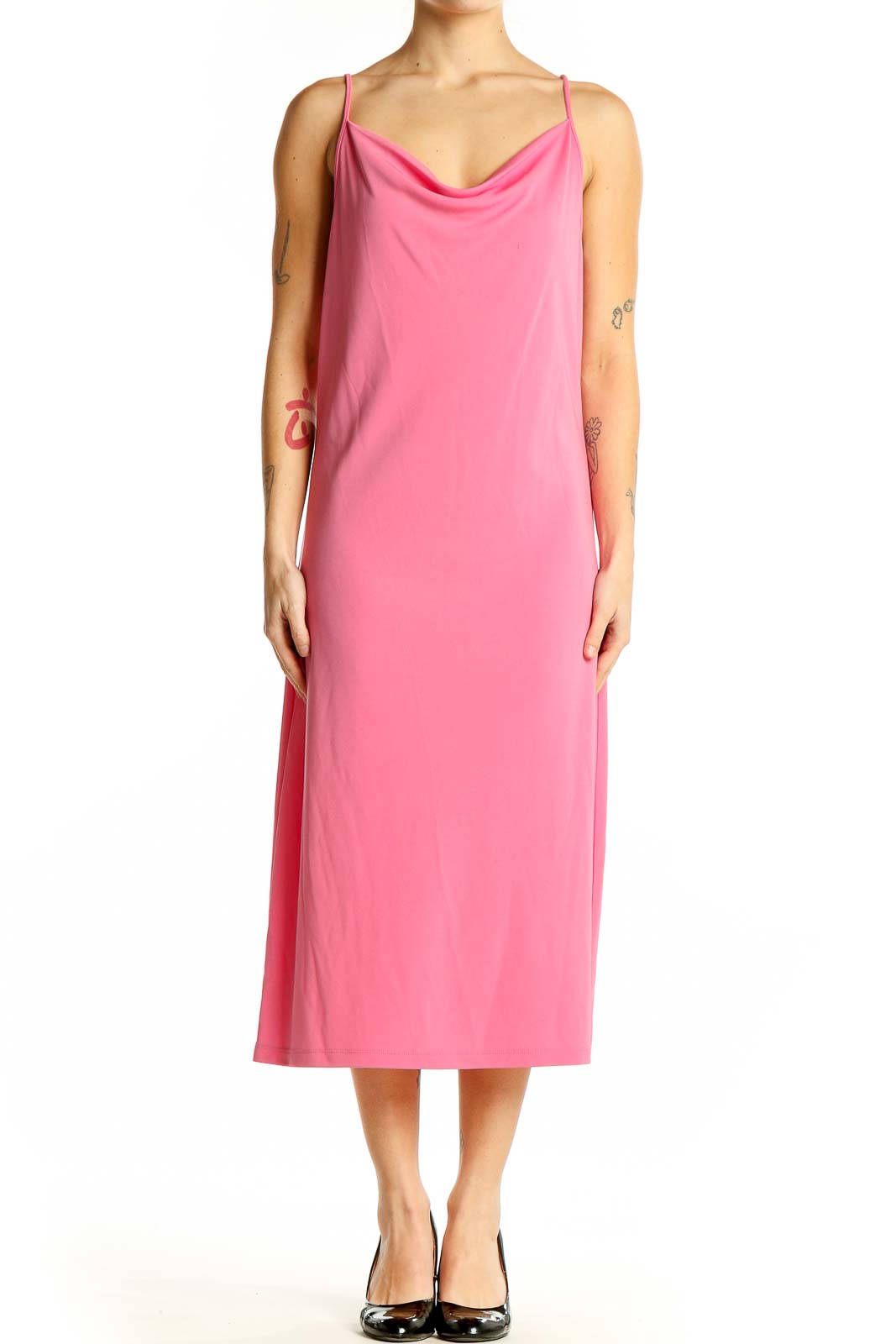 knee length dresses for ladies Wedtrend Women Elegant Pink Midi Prom Dress with Hearts A-Line Bow Straps Tulle Corset Wedding Party Dress, Pink / US14 main image 1