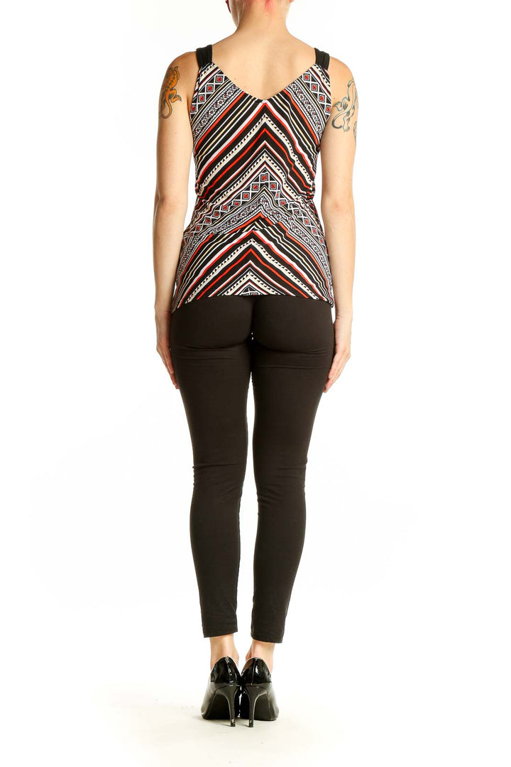 Back view of Black and Red Geometric Print Tank Top from White House Black Market