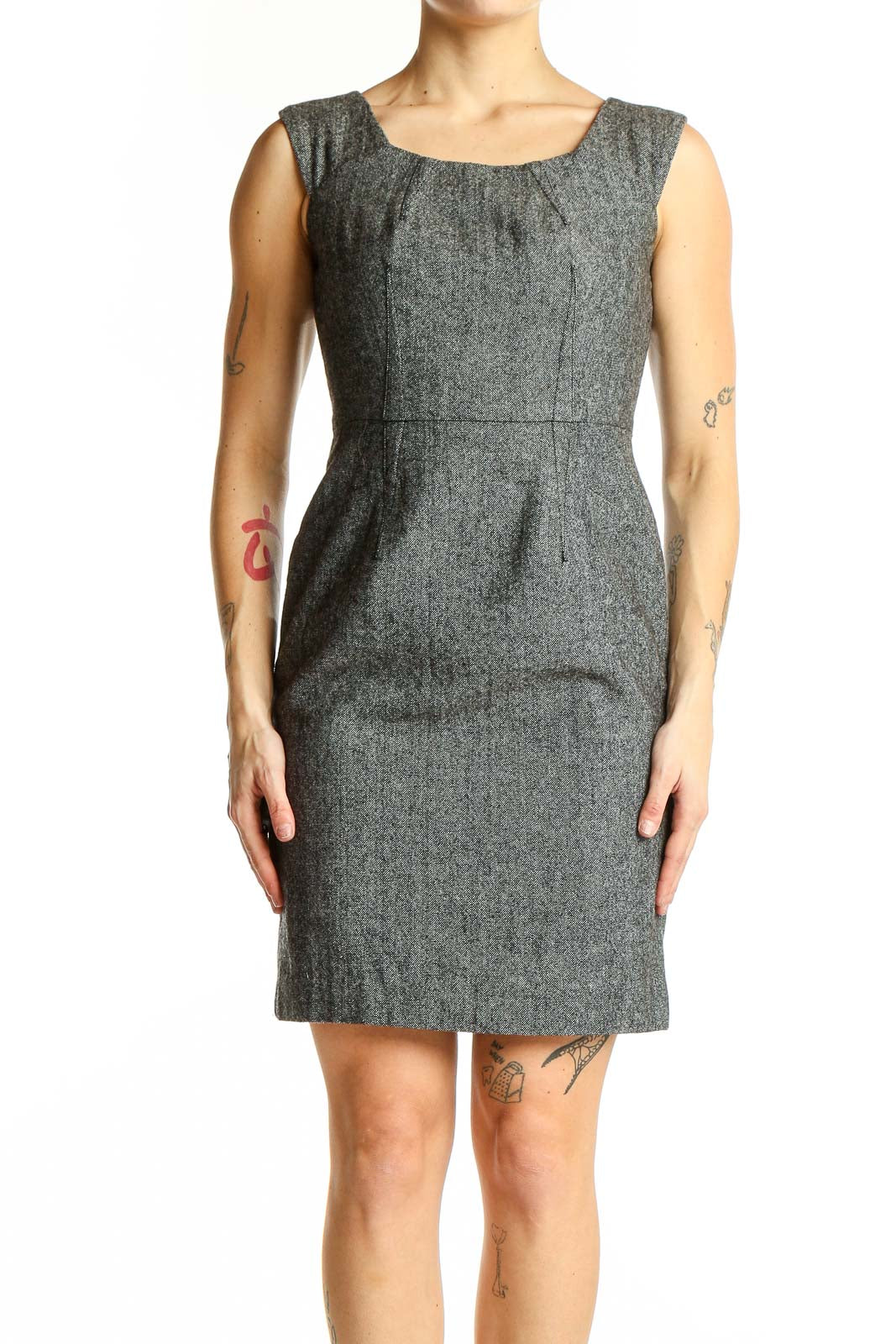 Gray Wool Blend Sheath Dress | Banana Republic SilkRoll Gray Wool Blend Sheath Dress | Banana Republic SilkRoll