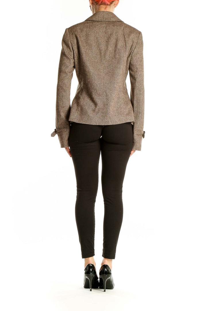 Back view of Ann Taylor LOFT brown tweed blazer jacket
