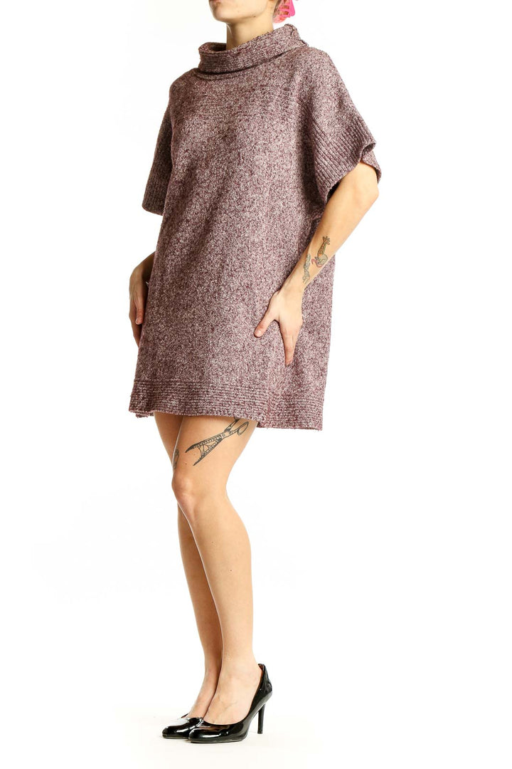 Front view of maroon textured knit tunic dress from Columbia