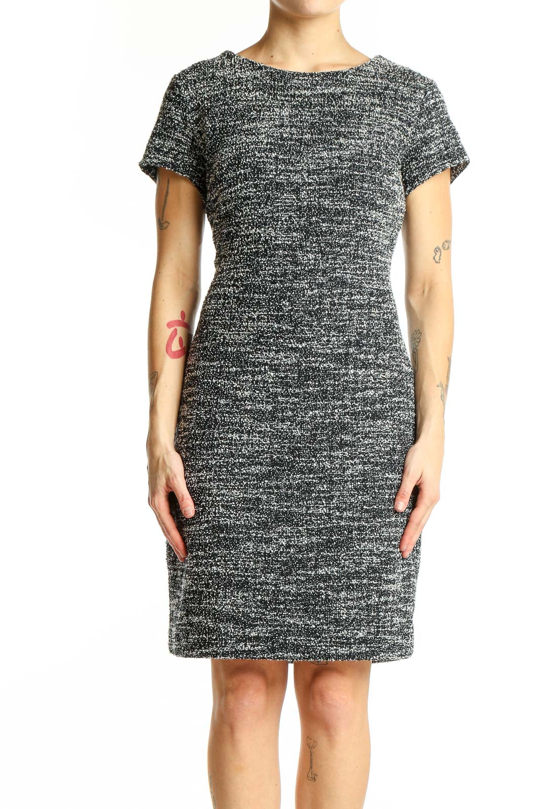 Banana Republic Gray Textured Knit Dress
