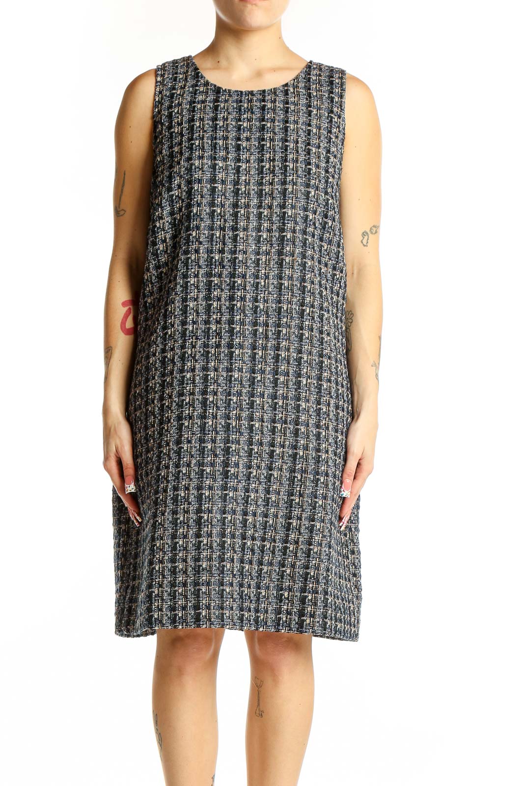J.Crew Gray Tweed Sleeveless Shift Dress