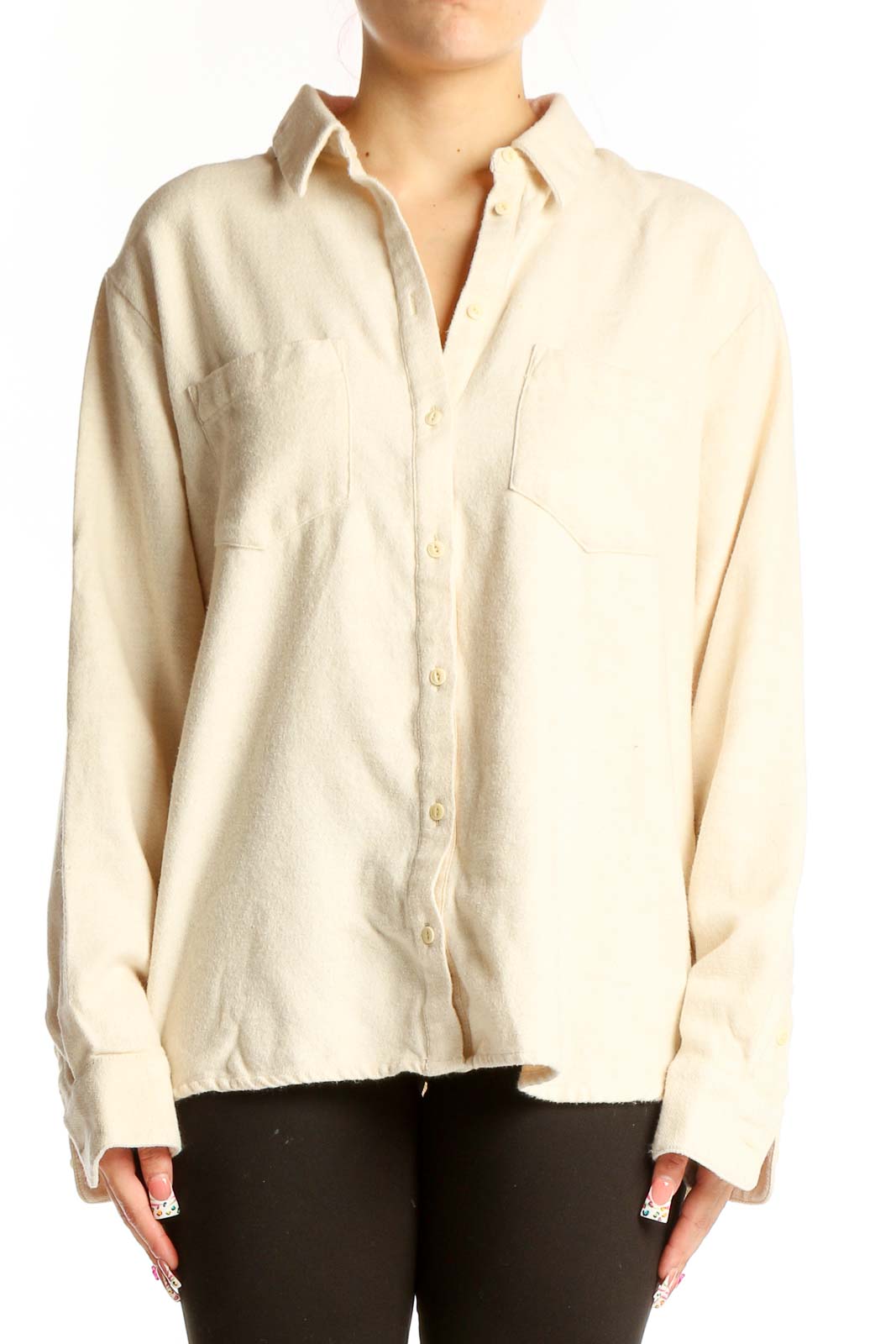 fitted lace wedding dress Rayon Shirt Cream 46