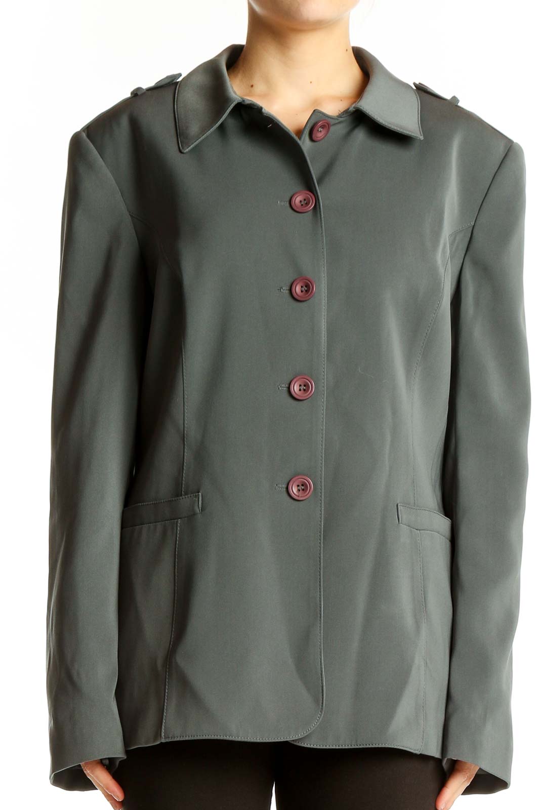 Sage Green Button-Up Jacket