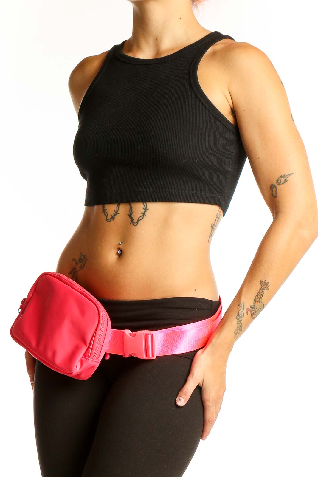 Front view of pink compact crossbody bag by SilkRoll