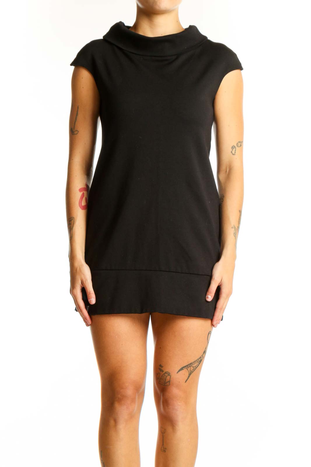 cowl neck short sleeve dress Cowl Neck Short Sleeve Knee-Length Sheath/Column Satin Mother of the Bride  Dress With Pleated Appliqued Lace - Moms Dresses