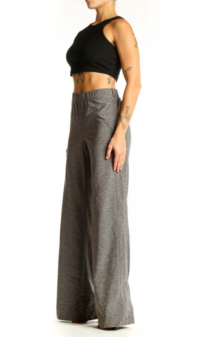 Front view of gray wide-leg activewear pants by Derek Lam 10C - Athleta