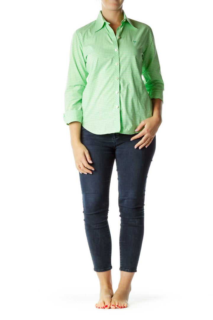 Green White Plaid Shirt