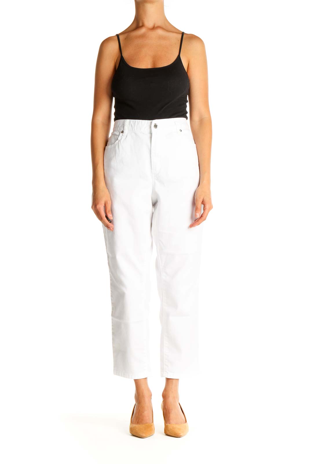 White Straight Leg Jeans