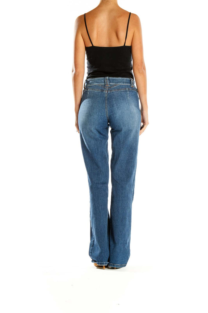 Back view of Cache blue wide-leg jeans showing fit and silhouette