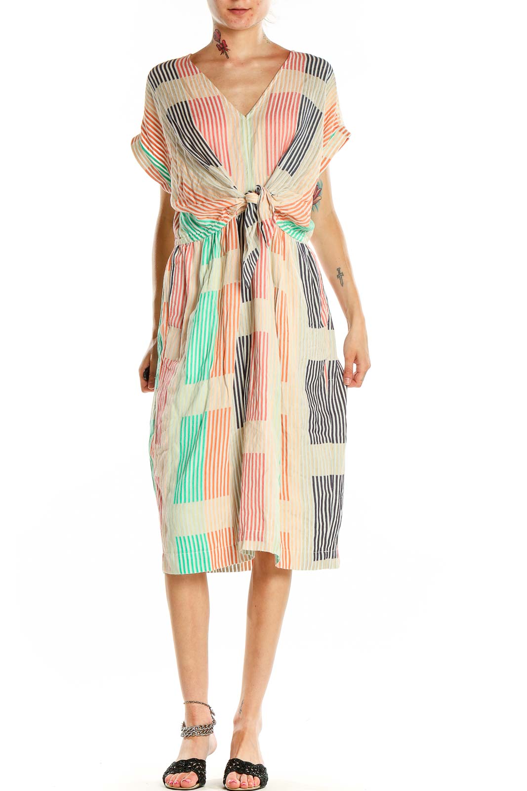 Multicolor Printed Fit & Flare Sun Dress