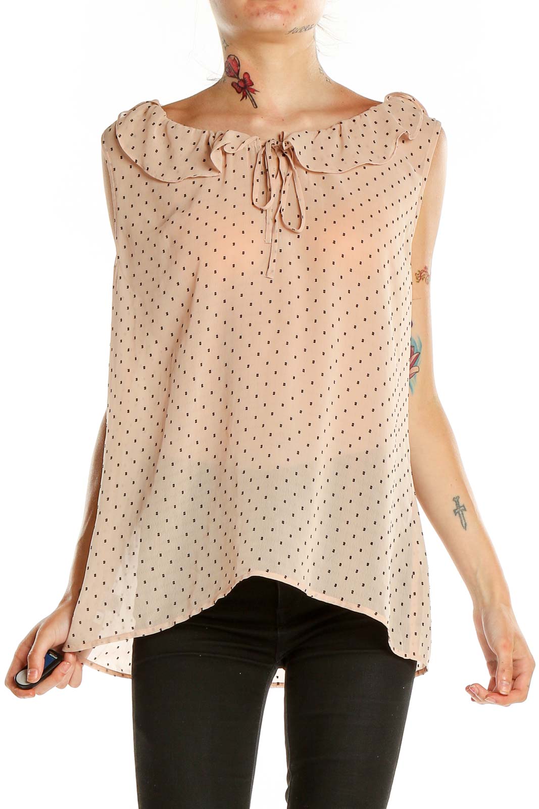 Beige Polka Dot Blouse