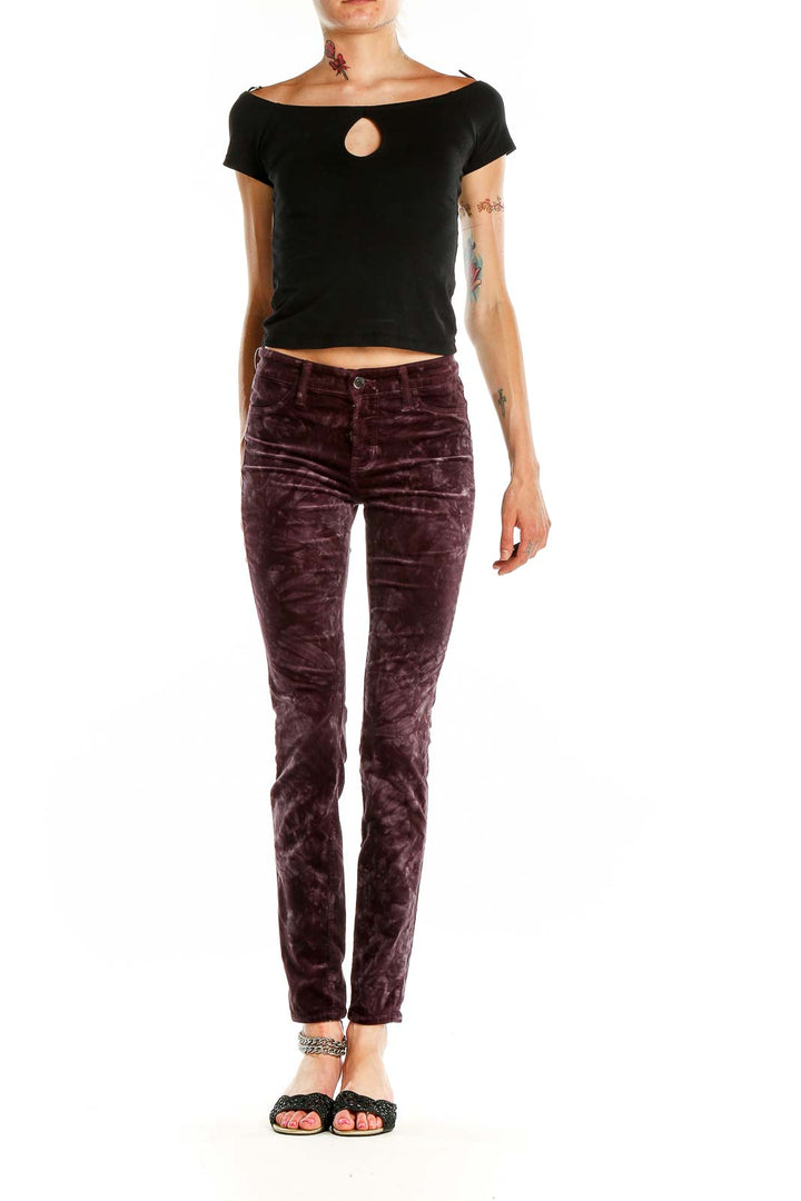 Purple Textured Pants