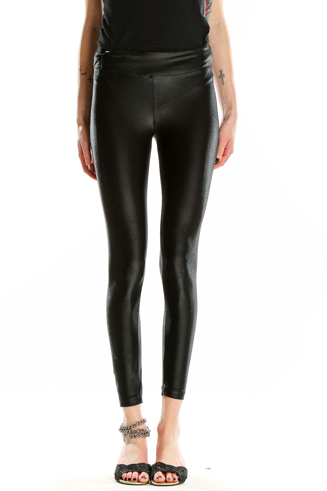 Black Shiny High Waisted Leggings