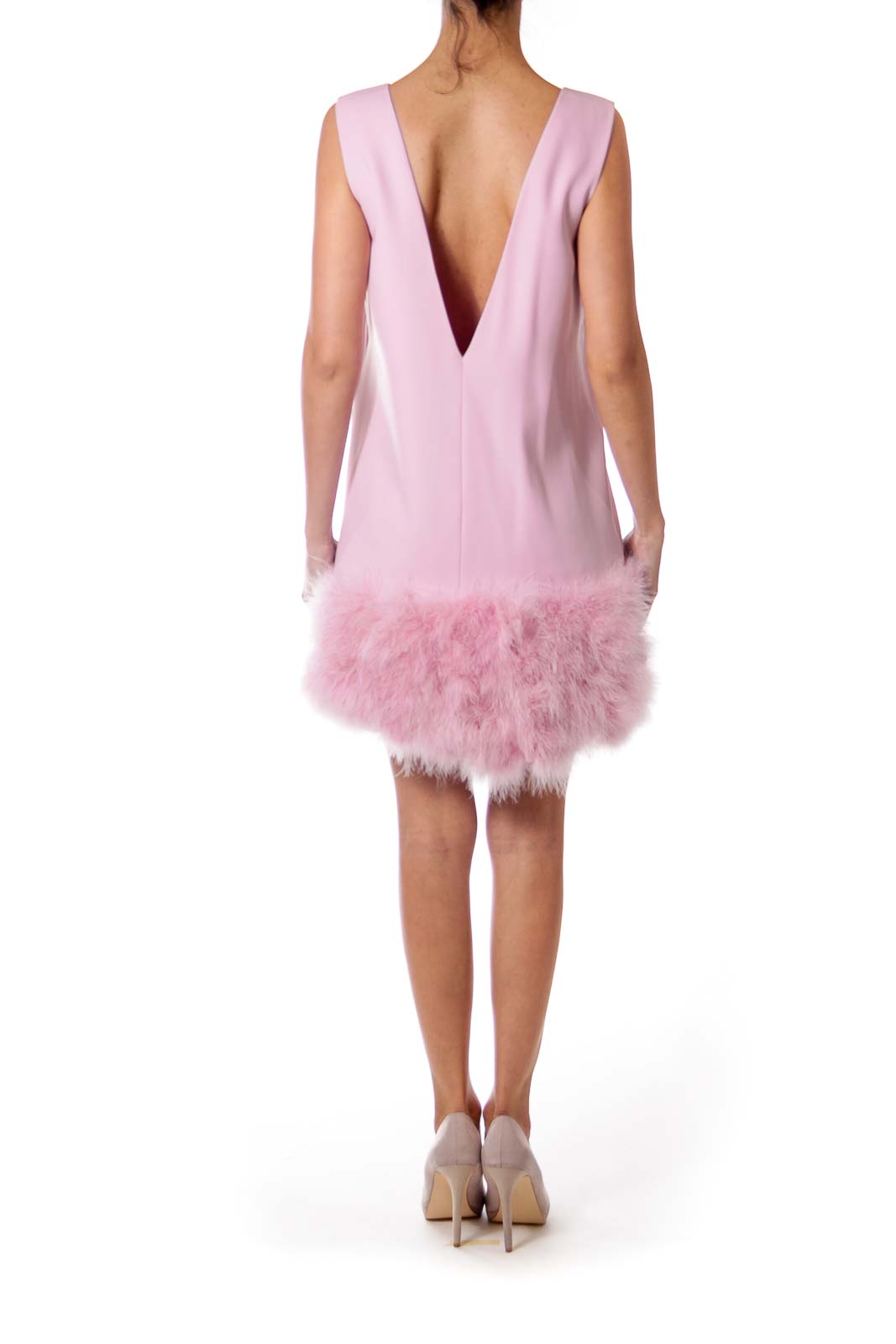 Pink Faux Fur Shift Dress