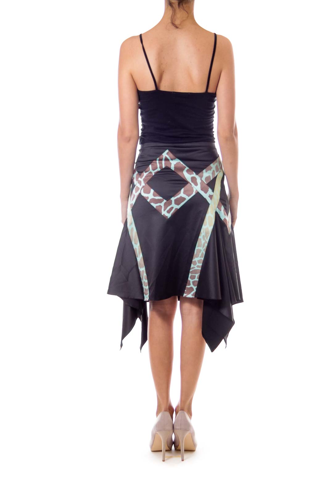 Black Geometric Pattern Skirt