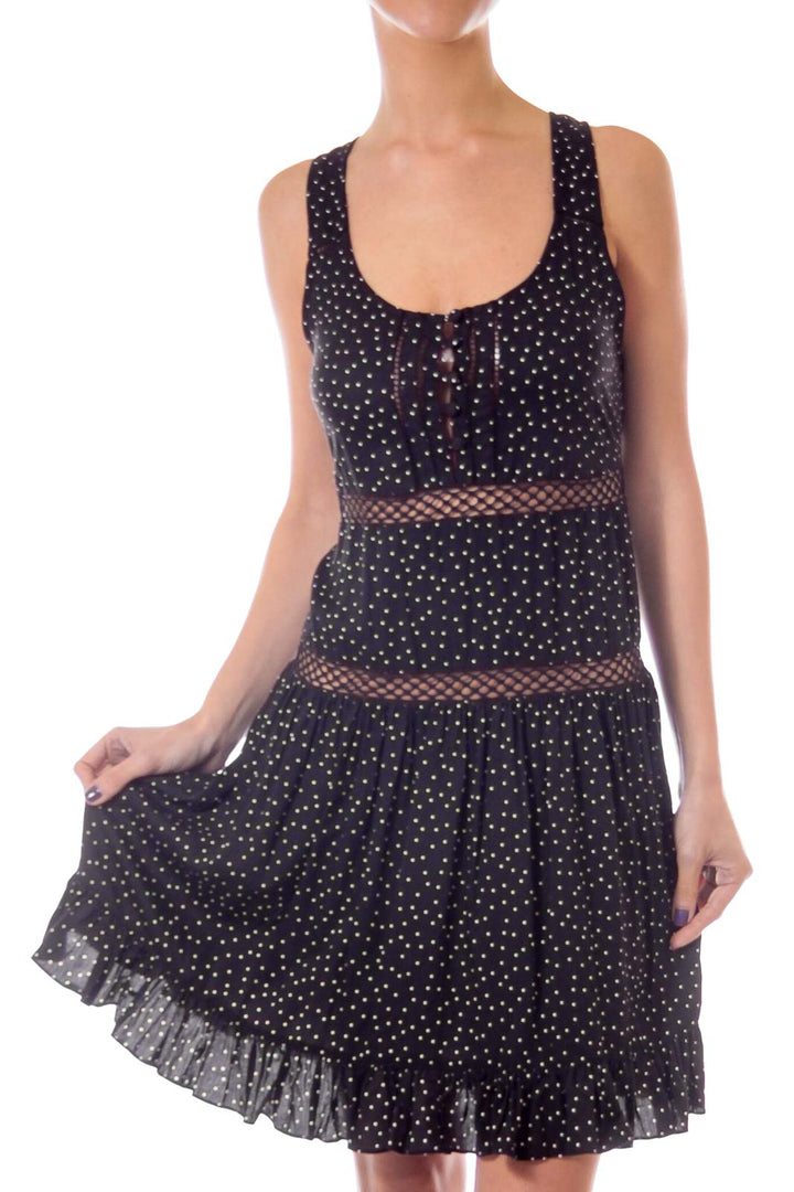 Black Polka Dot A-line Dress