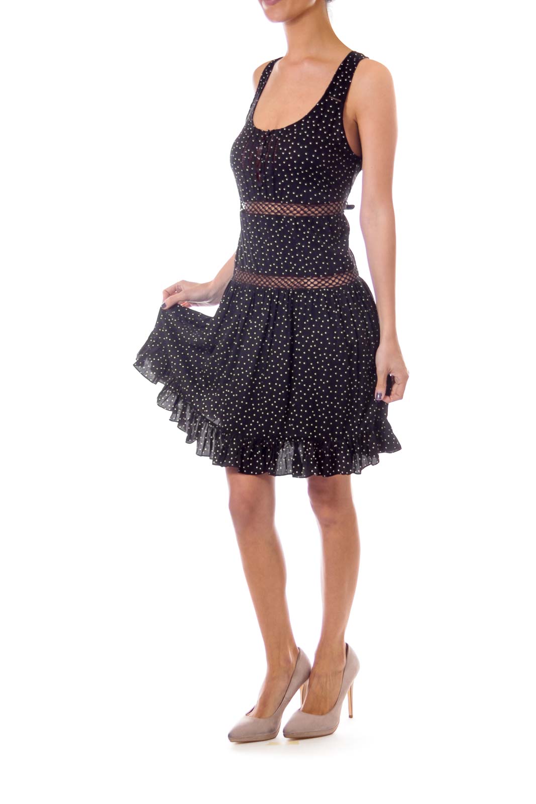 Black Polka Dot A-line Dress