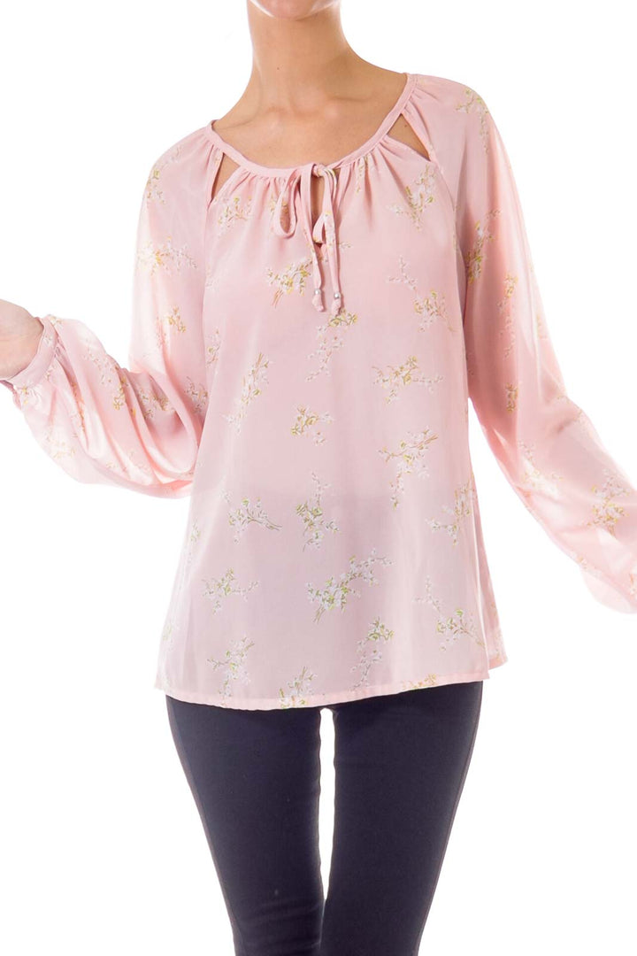 Pink Flower Printed Blouse