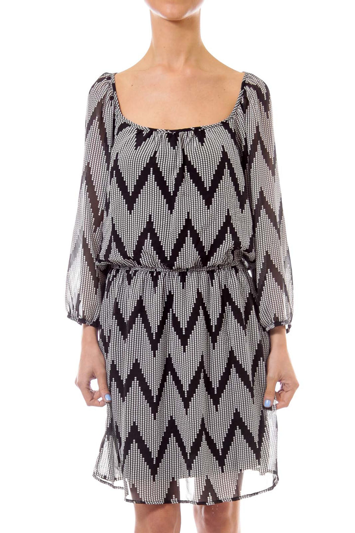 Black & White Zig Zag Print Dress