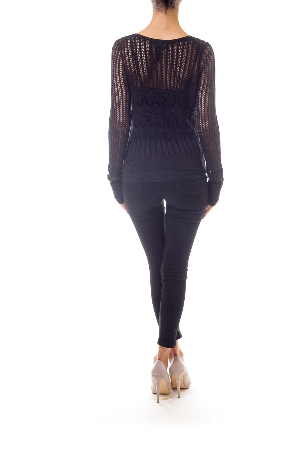 Black Net Cardigan