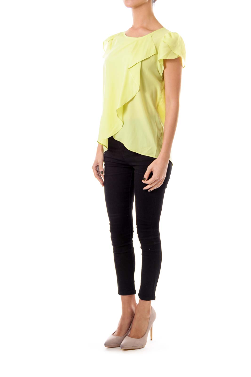 Lime Ruffled Top