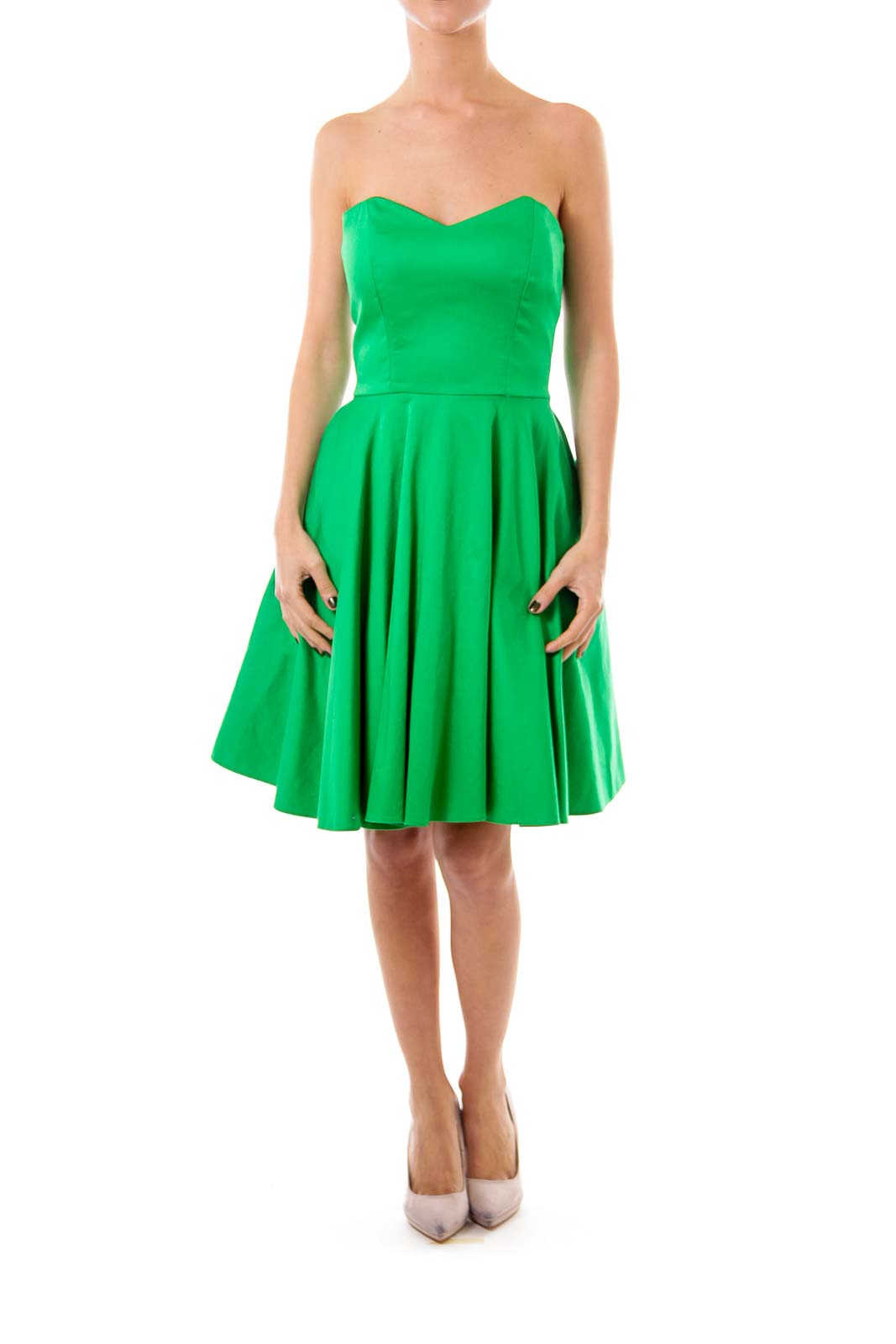 Green Strapless Cocktail Dress