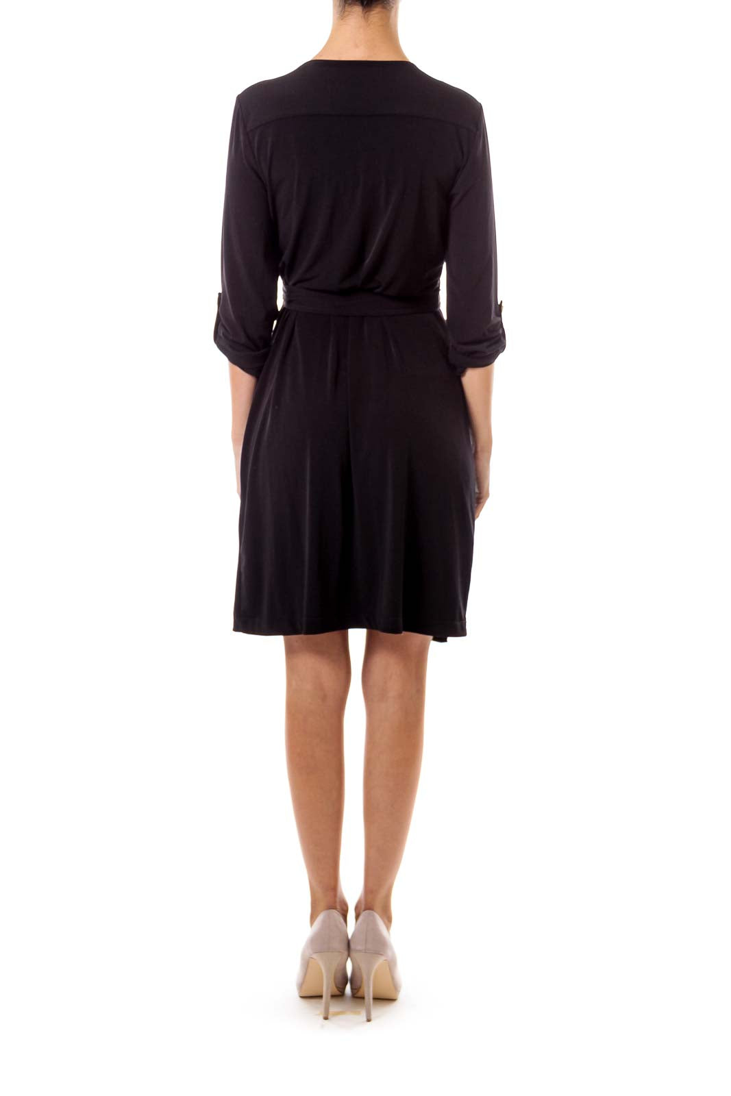 Black Jersey Wrap Dress