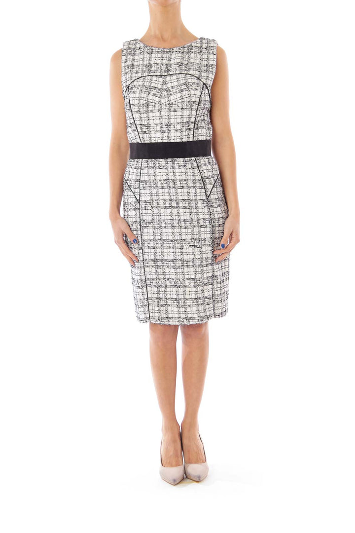 Black & White Check Sheath Dress