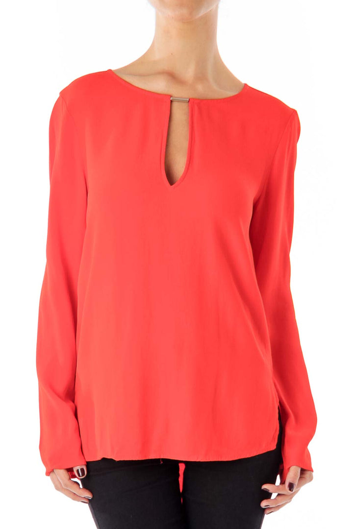 Orange Long Sleeve Blouse