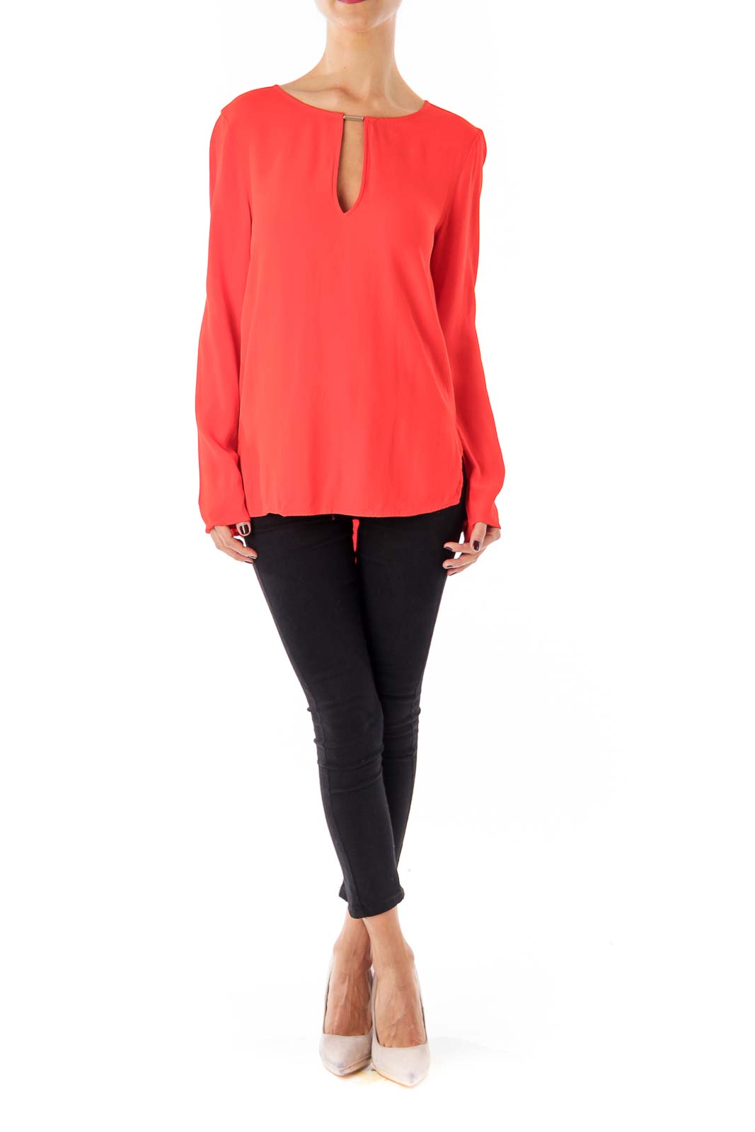 Orange Long Sleeve Blouse