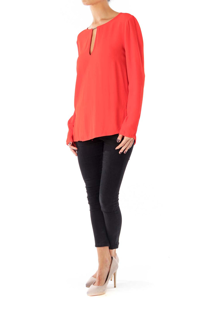 Orange Long Sleeve Blouse