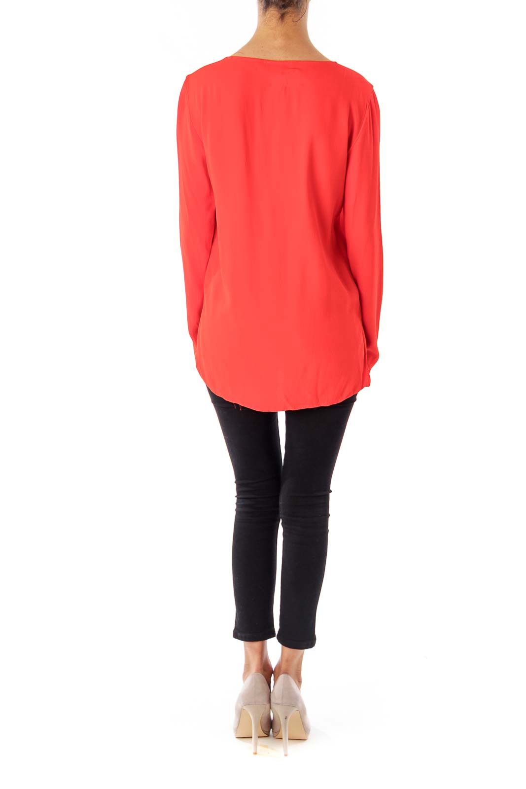 Orange Long Sleeve Blouse