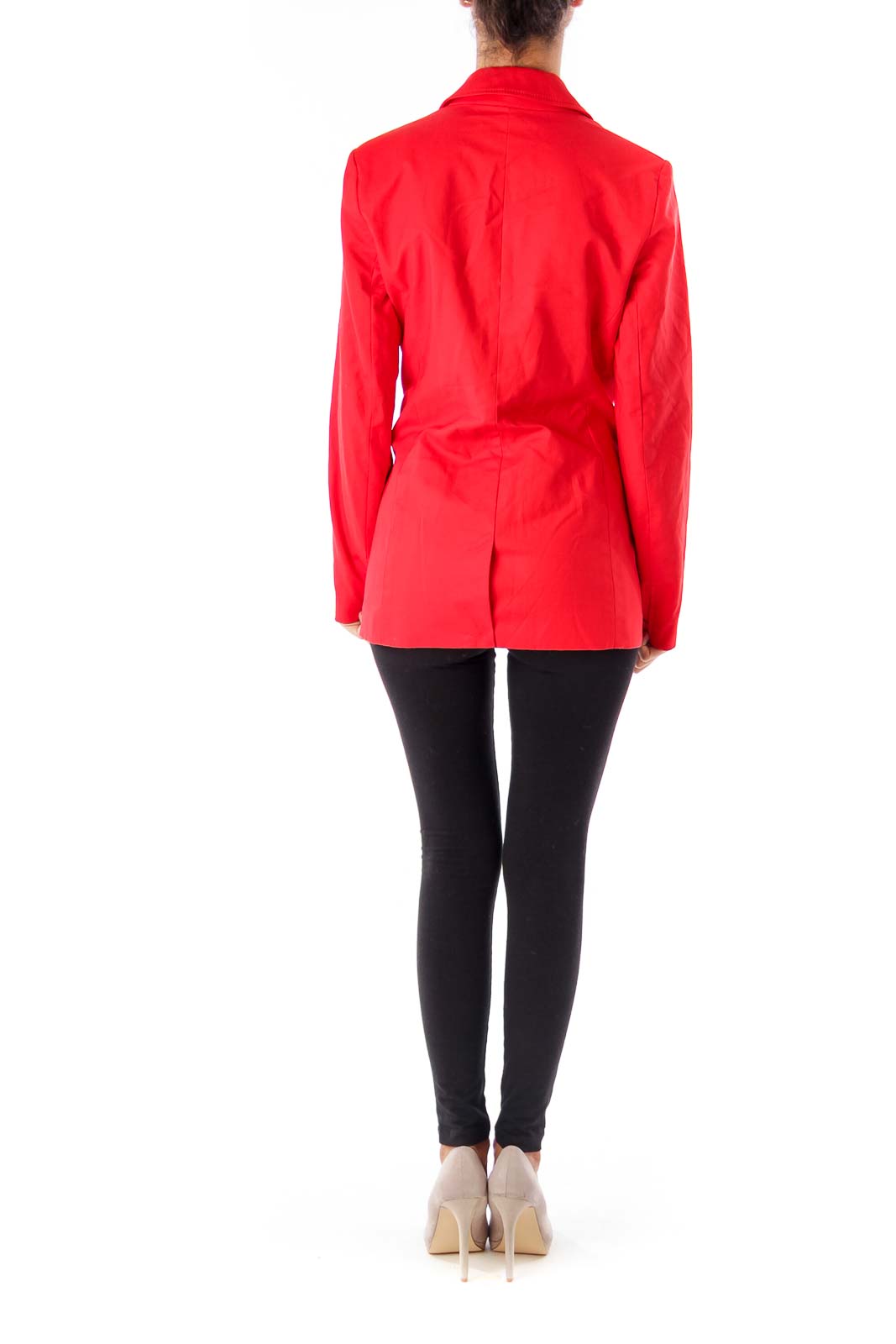 Red One Button Blazer