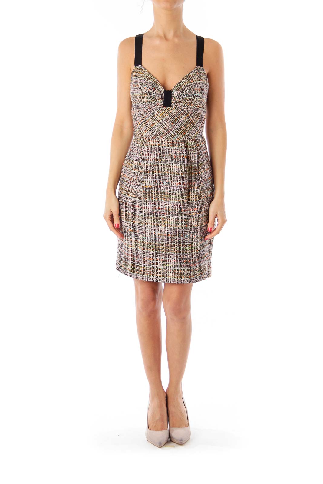 Multi Color Tweed Sheath Dress