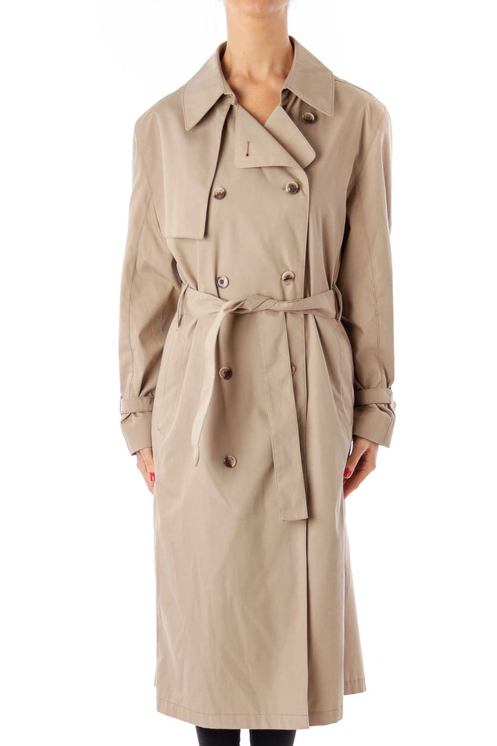 Beige Double Button Trench Coat