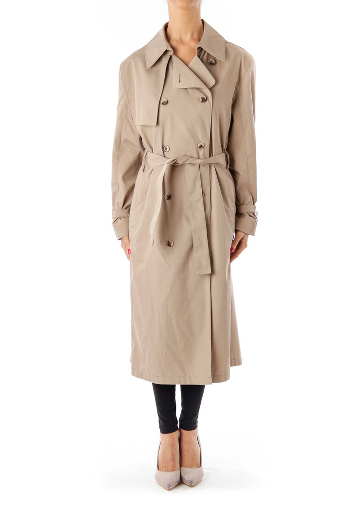 Beige Double Button Trench Coat